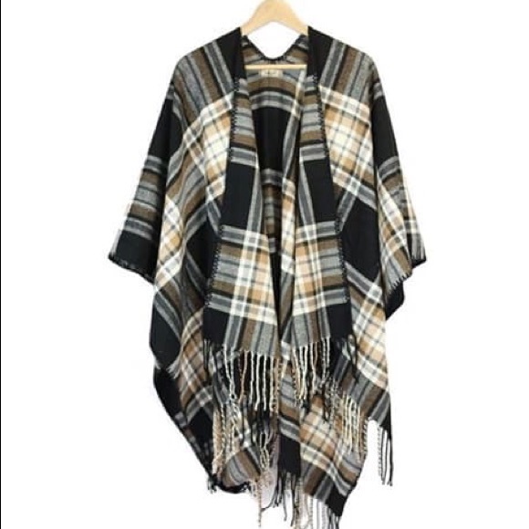 Janice Jackets & Blazers - Plaid fall wrap
